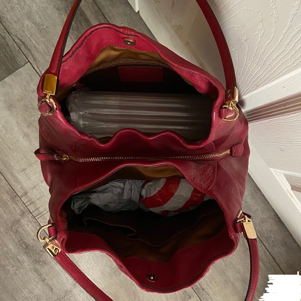 Coach Deep Red Shoulder Bag - Picture 3 of 4